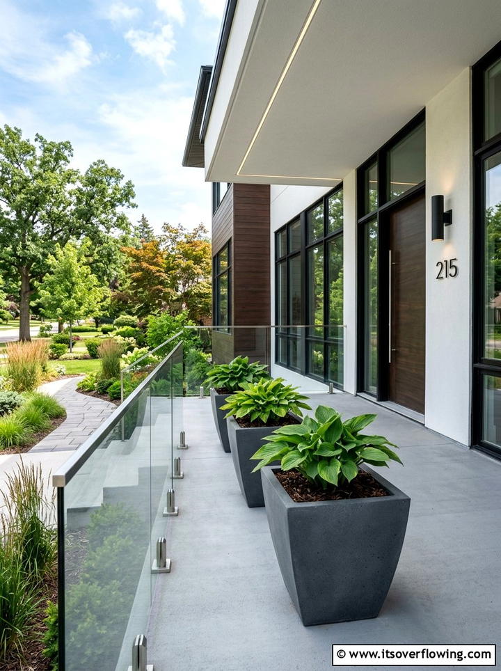 Contemporary Front Porch - 25 front porch ideas with matching planters