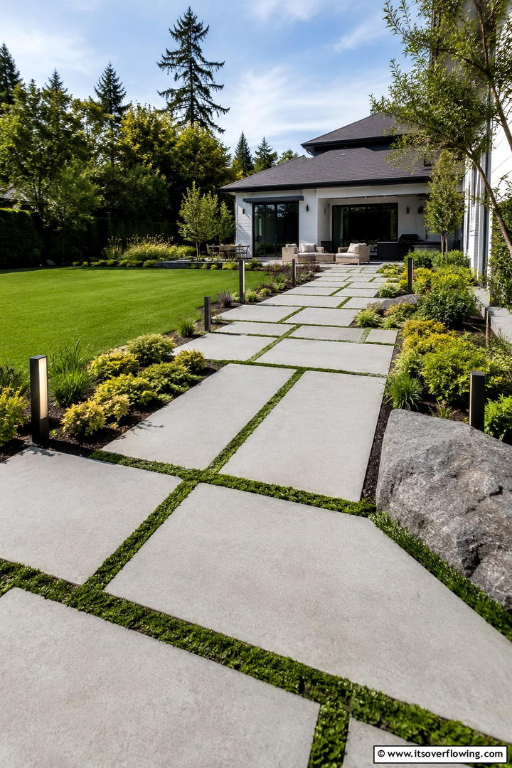 Contemporary Garden Pathway Design - 30 Modern Backyard Ideas to Transform Your Outdoor Oasis