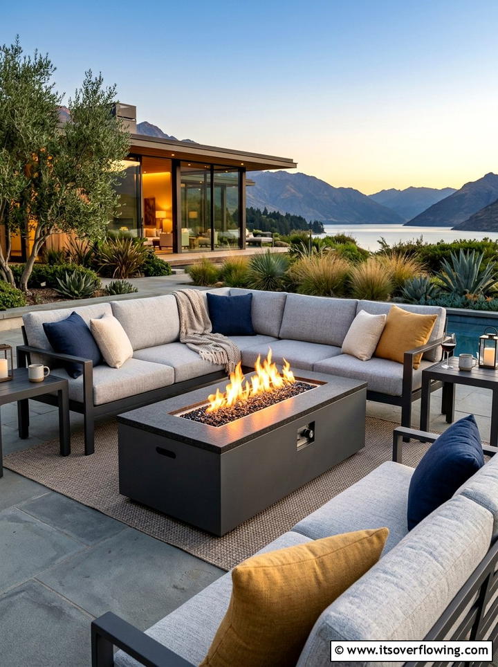 Contemporary Gas Fire Pit Table - 25 creative garden ideas with fire pit circles