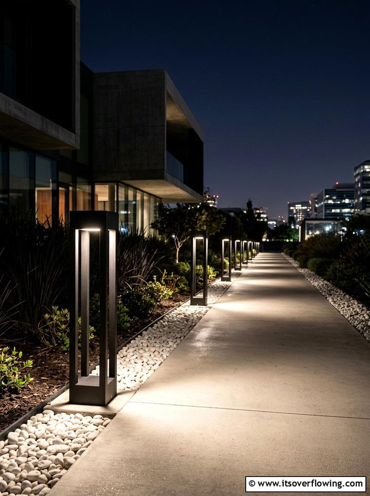 Contemporary Geometric Lights - 25 backyard ideas with path lighting