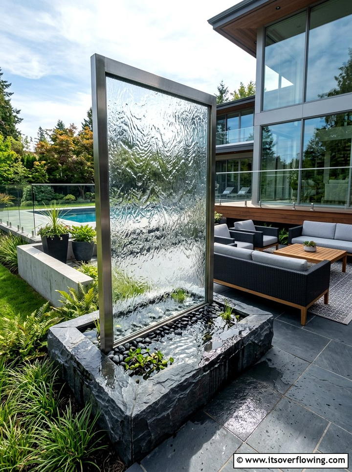 Contemporary Glass Fountain Outdoor - 25 garden decor ideas with mini fountains