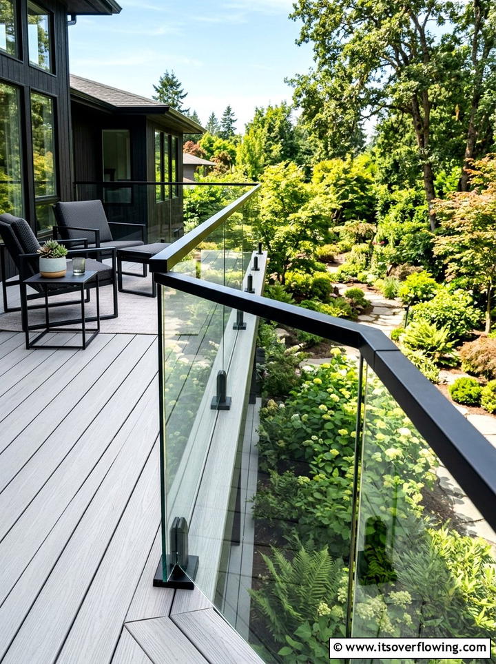 Contemporary Glass Porch Railing - 25 front porch ideas for large porches