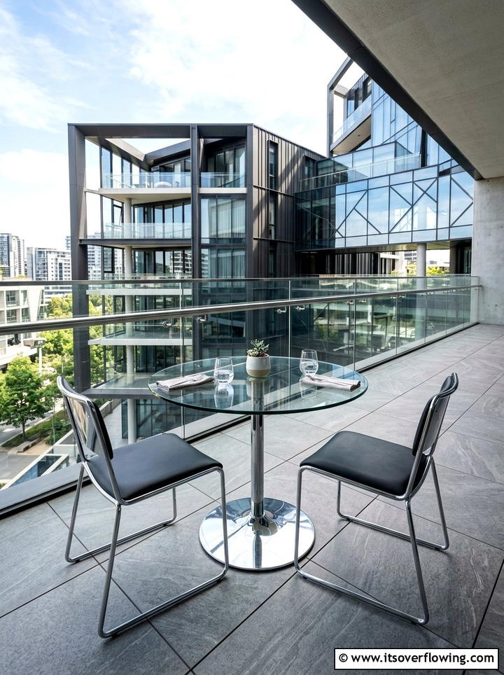 Contemporary Glass Top Bistro Set - 25 front porch ideas with bistro set