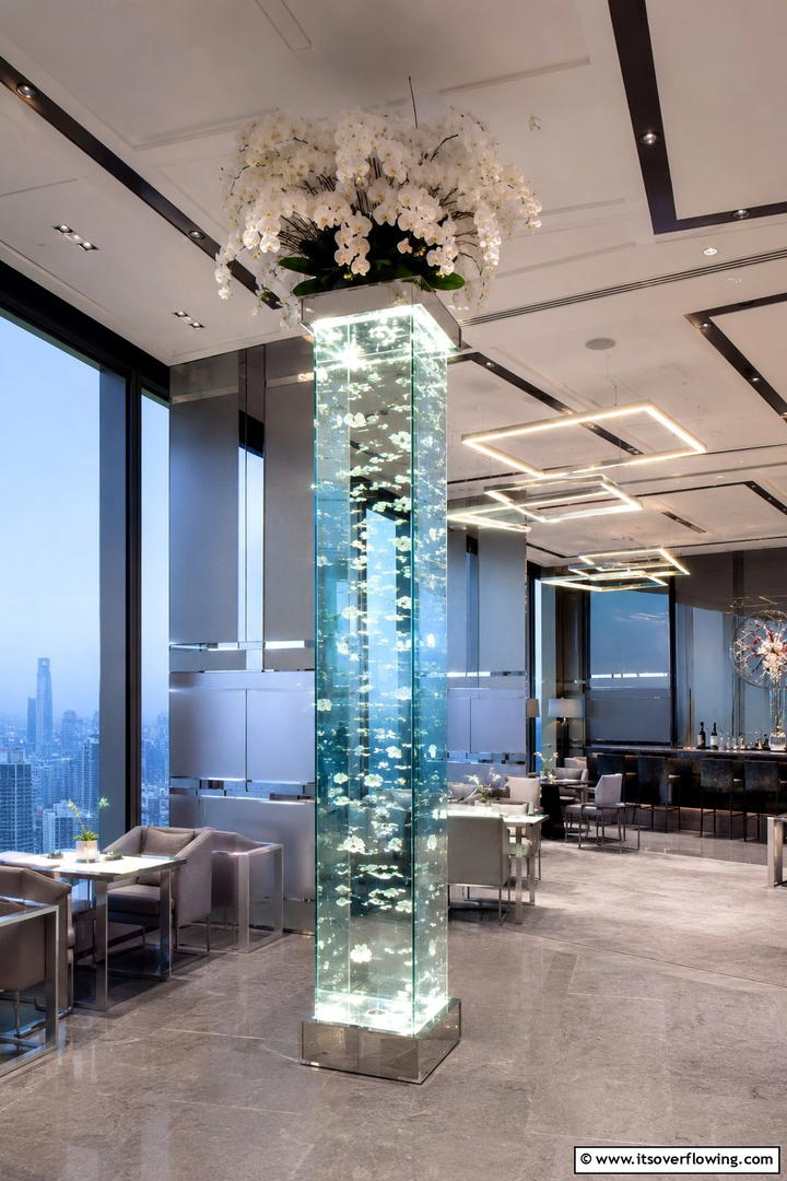 Contemporary Glass Tower - 30 Tall Wedding Centerpiece Ideas for Elegant Table Displays