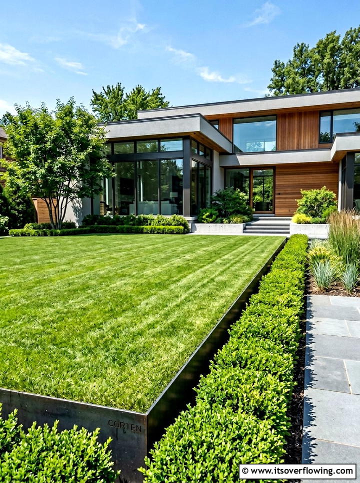 Contemporary Grass Lawn - 25 backyard ideas with garden and lawn
