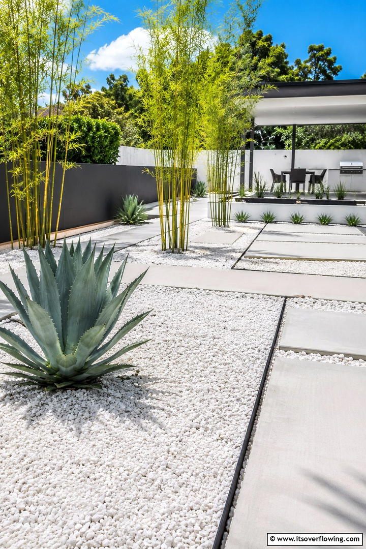 Contemporary Gravel Layout - 30 Stone Garden Ideas for Natural Outdoor Landscaping Designs