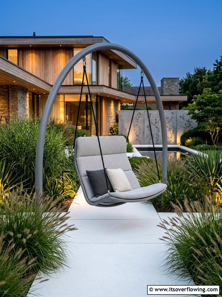 Contemporary High Back Swing - 25 backyard ideas with swings
