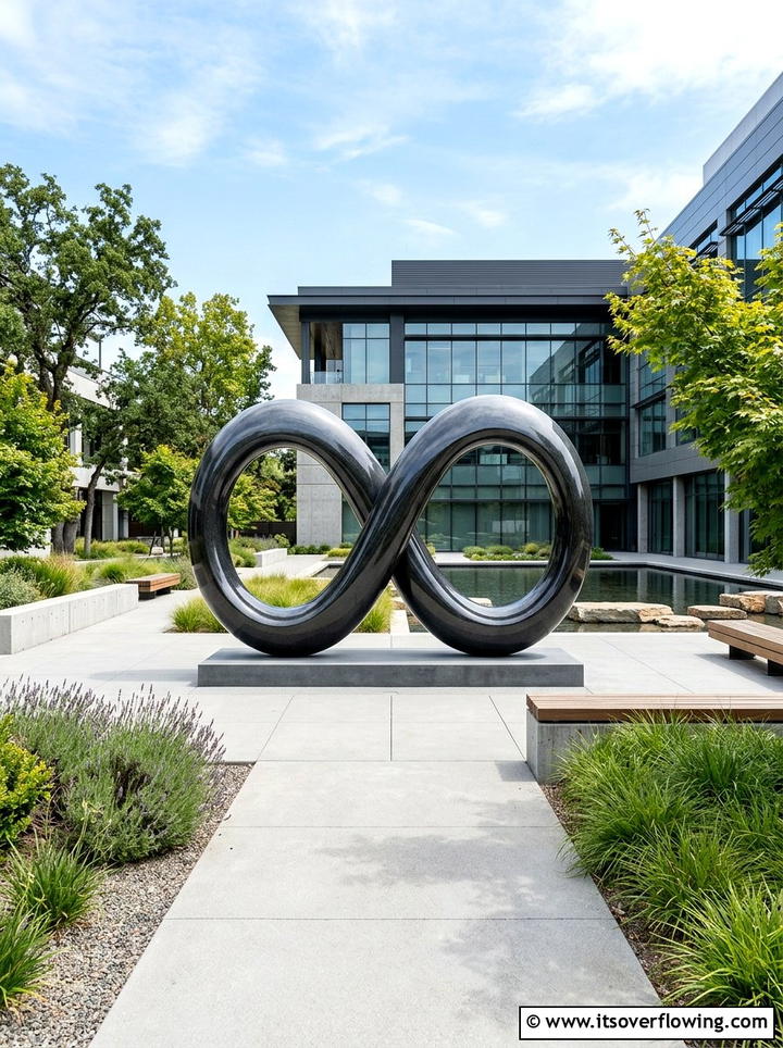 Contemporary Infinity Loop Statue - 25 backyard decorating ideas with statues