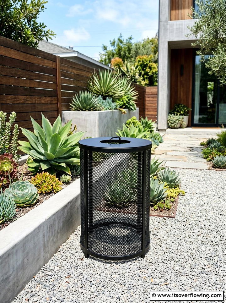 Contemporary Metal Mesh Bin - 25 creative garden ideas with composting stations