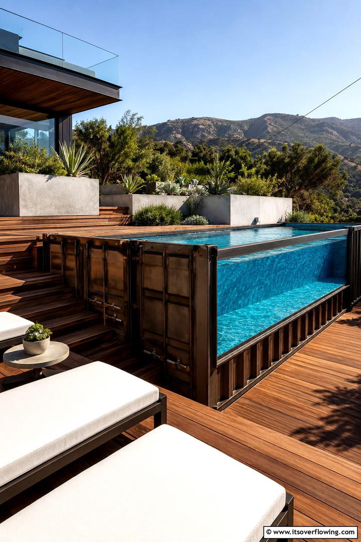 Contemporary Pool Retreat - 30 Shipping Container Pool Ideas for Modern Backyards