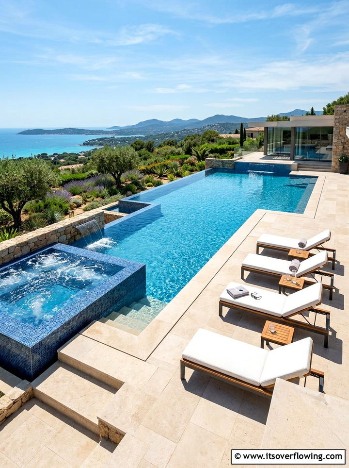 Contemporary Poolside Hot Tub - 25 backyard ideas with hot tub