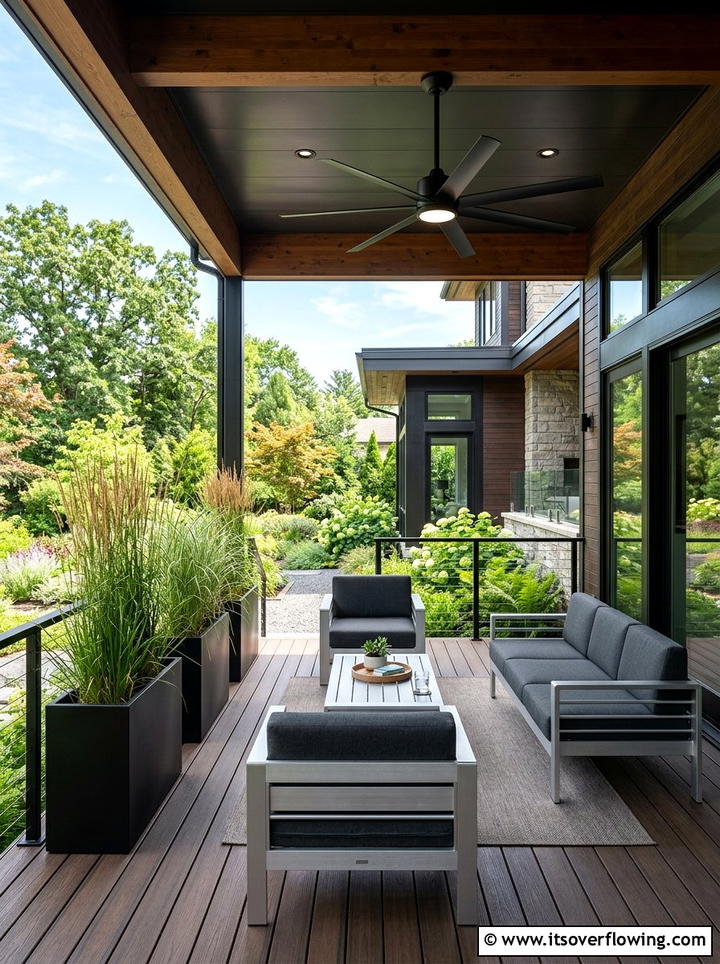 Contemporary Porch - 25 front porch ideas with ceiling fan