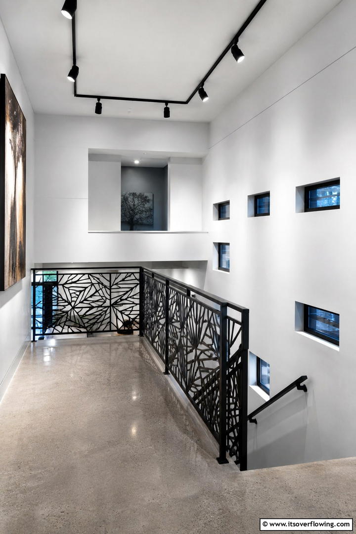 Contemporary Railings Landing - 30 Stair Landing Ideas to Maximize Functional Spaces