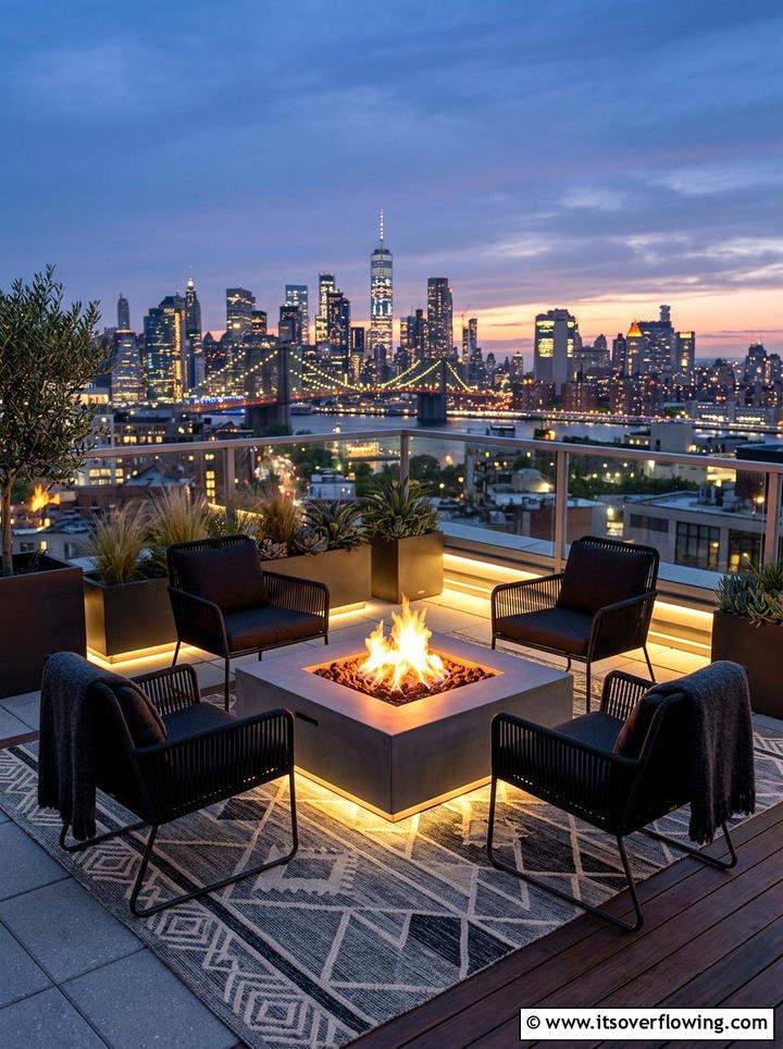 Contemporary Rooftop Fire Pit - 25 creative garden ideas for rooftops