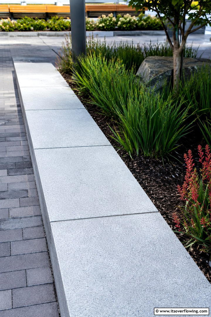 Contemporary Stone Slab Border - 30 Stone Garden Edging Ideas for Defined Outdoor Spaces