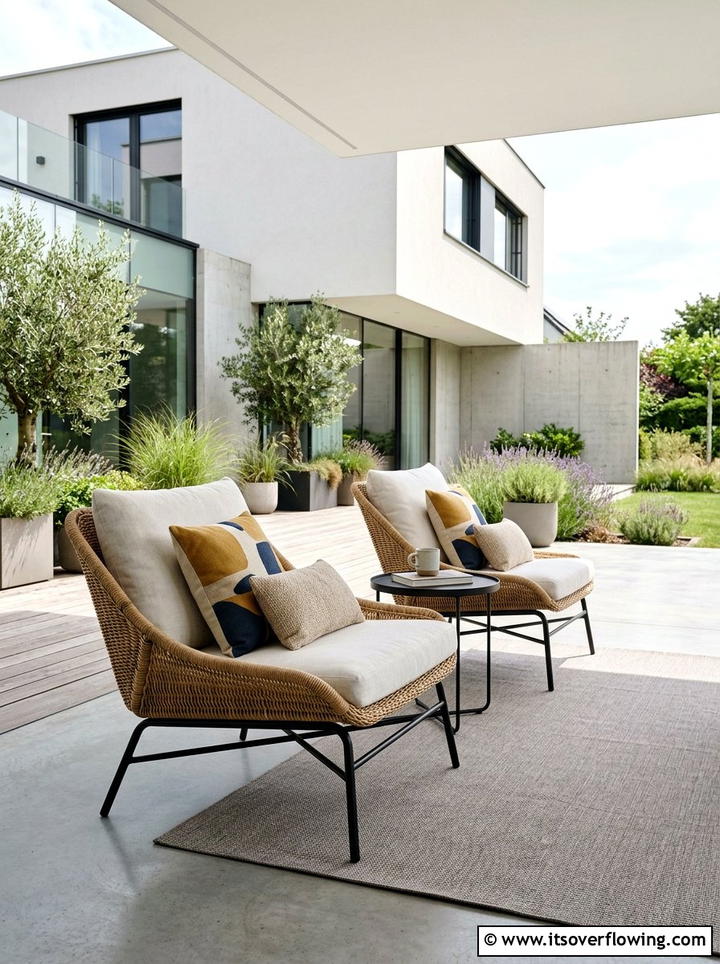 Contemporary Wicker Lounge Chair - 25 front porch ideas with wicker furniture