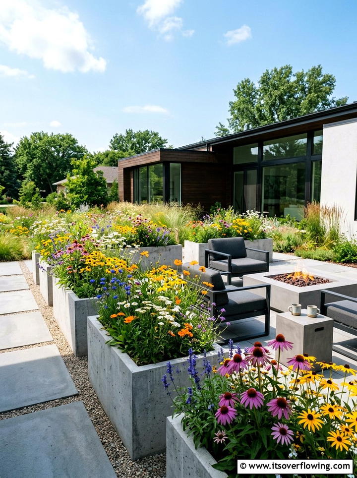 Contemporary Wildflower Garden - 25 garden ideas with wildflowers