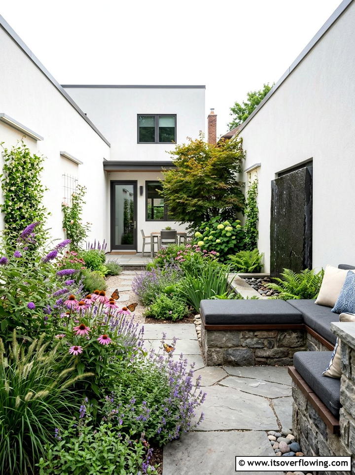Contemporary courtyard backyard - 25 backyard ideas with butterfly garden