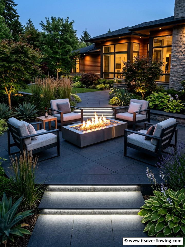 Contemporary fire pit garden - 25 garden design ideas for fire pit corners