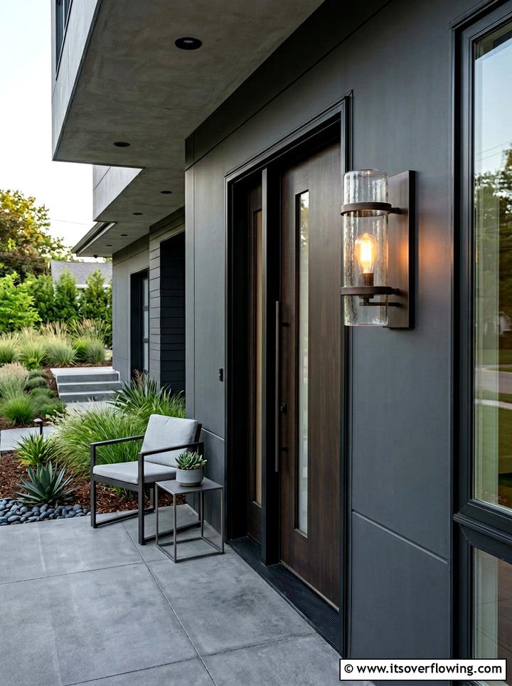 Contemporary glass sconce - 25 front porch ideas with sconces