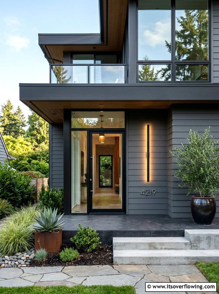 Contemporary linear light bar - 25 front porch decor ideas with layered lighting