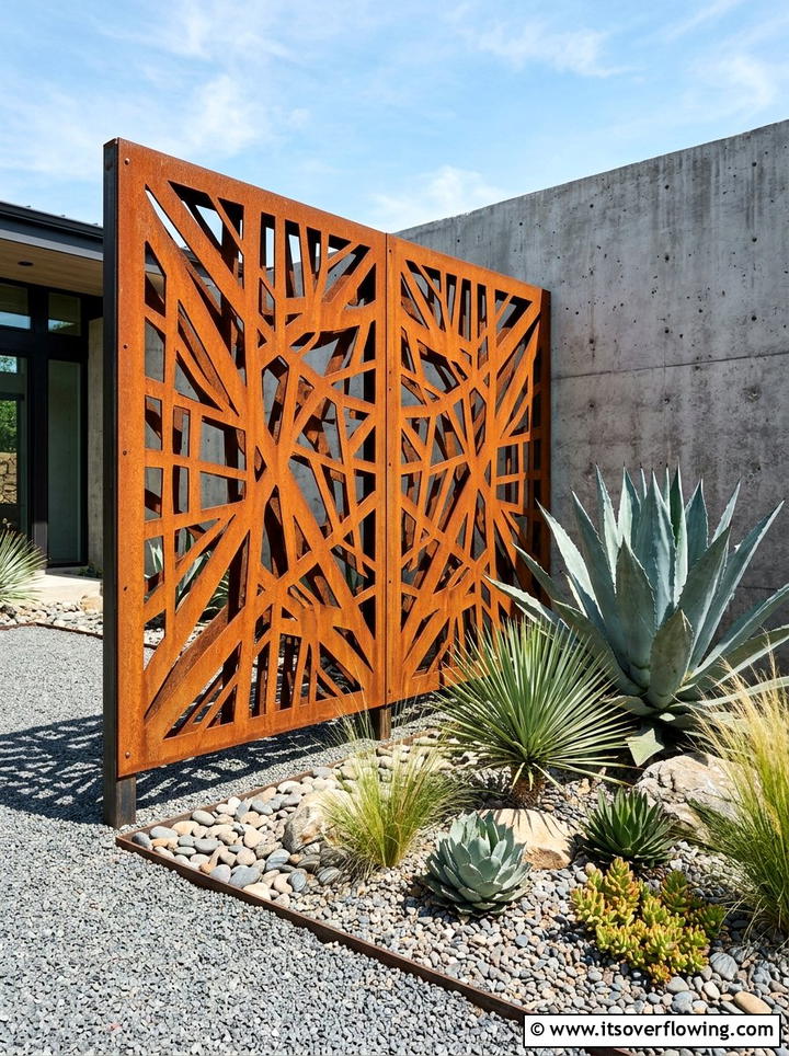 Contemporary metal screen - 25 garden ideas with trellis