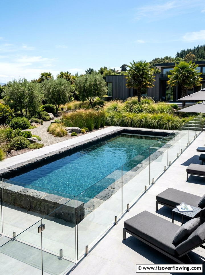 Contemporary pool landscaping - 25 garden ideas for backyards