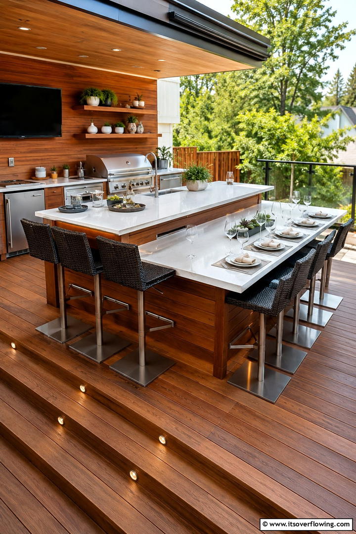 Convertible Outdoor Bar and Dining - 30 Inviting Outdoor Dining Area Ideas for Al Fresco Meals