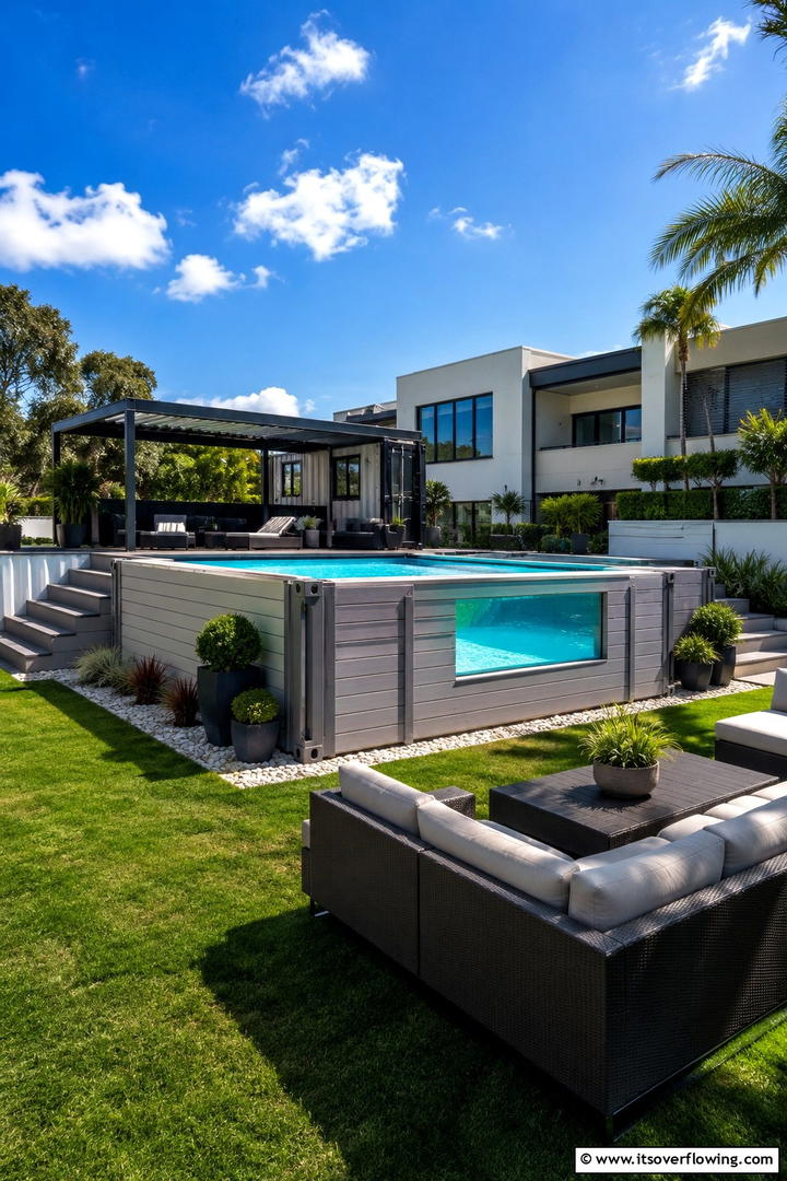 Convertible Pool Experience - 30 Shipping Container Pool Ideas for Modern Backyards