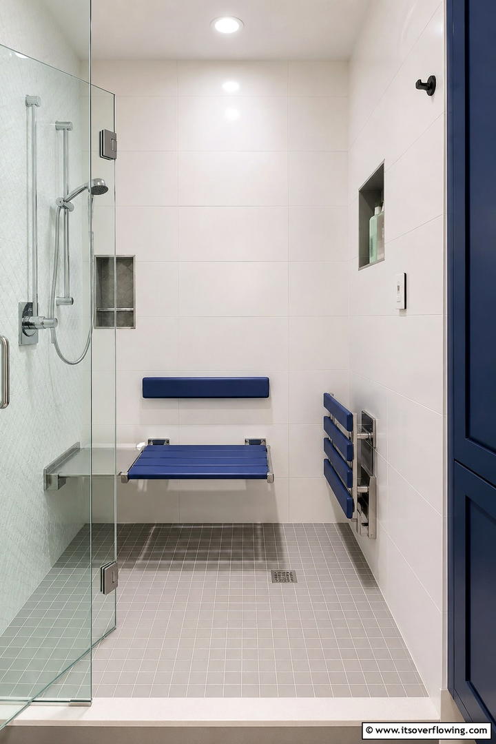 Convertible Shower Seat - 30 Shower Bench Ideas for Functional Bathroom Designs