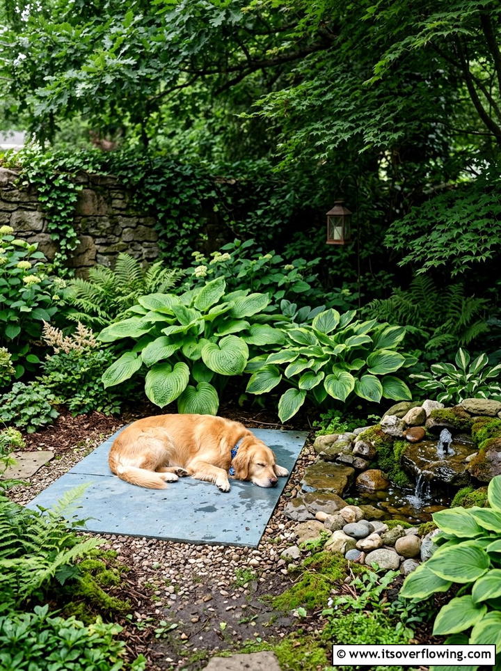 Cooling Dog Pad Area - 25 backyard ideas for dogs