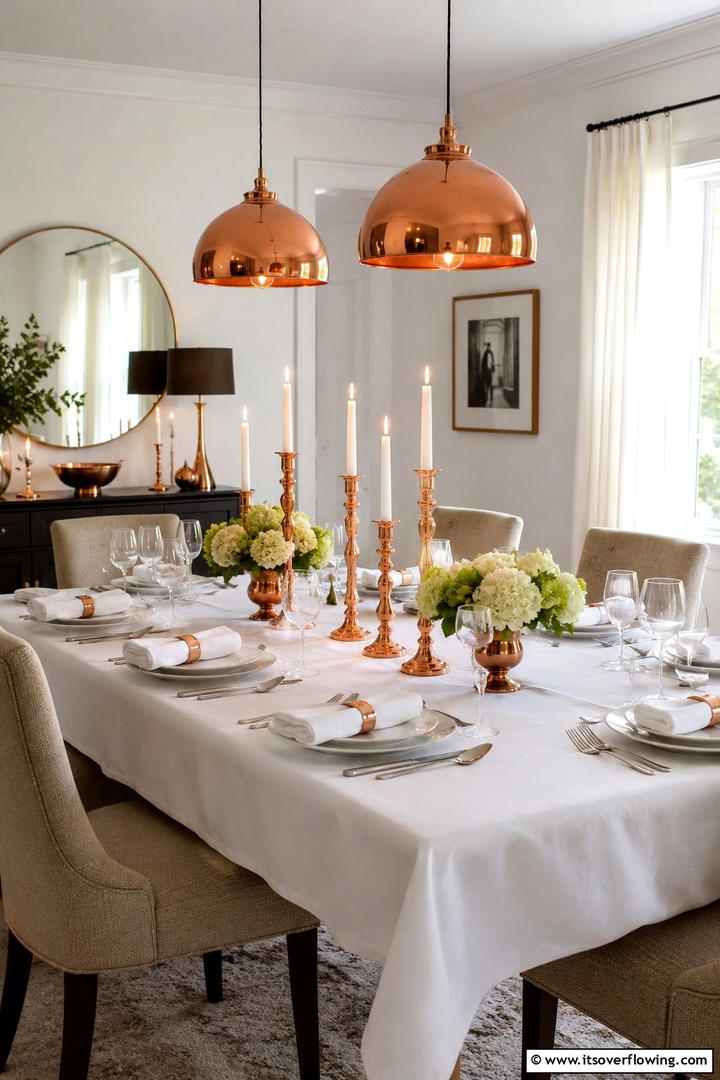 Copper Accent Throughout Dining Room - 50 Fall Decor Ideas for A Cozy Seasonal Refresh at Home