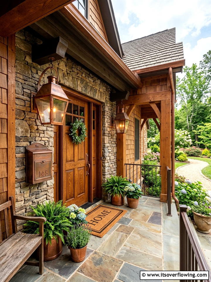 Copper Accents - 25 front porch ideas for cold climates