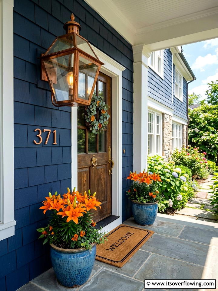 Copper Finish Porch Lantern - 25 front porch ideas with lanterns