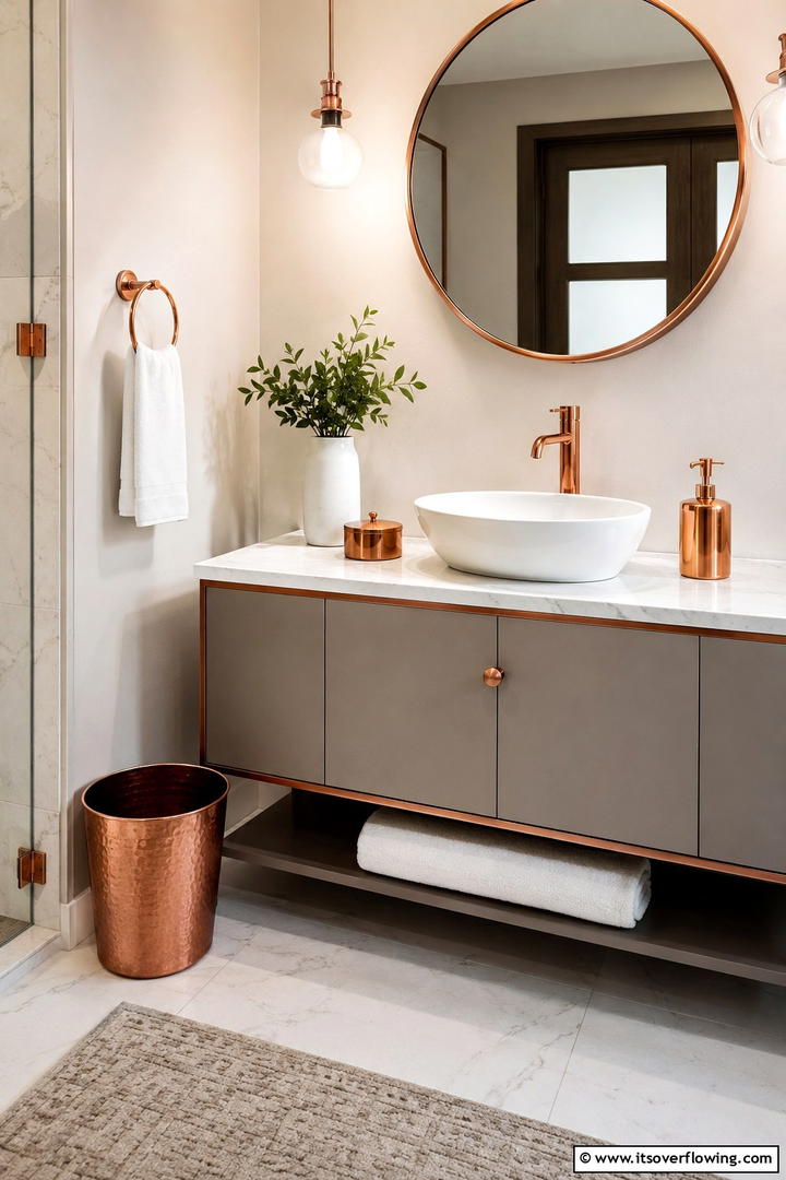 Copper Fixture Accents - 50 Fall Bathroom Decor Ideas Roundup- Timeless Tips
