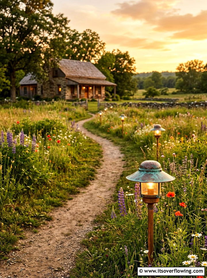 Copper Path Light - 25 backyard ideas with path lighting