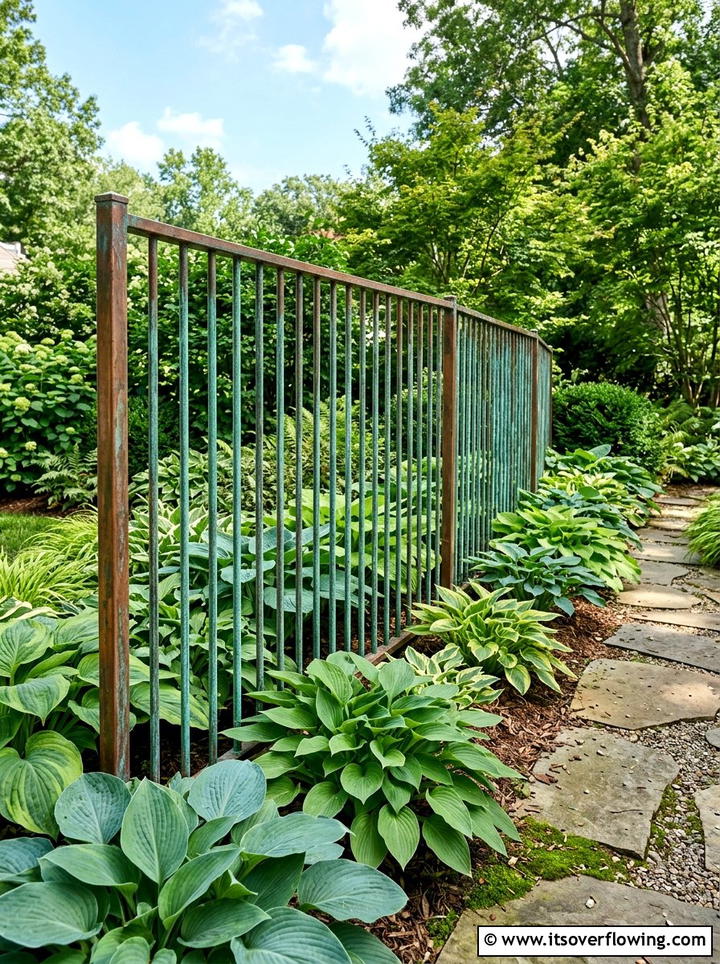 Copper Pipe Accent - 25 upcycled garden ideas with pathway markers
