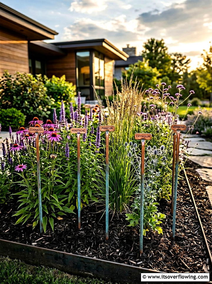 Copper Pipe Garden Stakes - 25 recycled garden ideas with garden markers