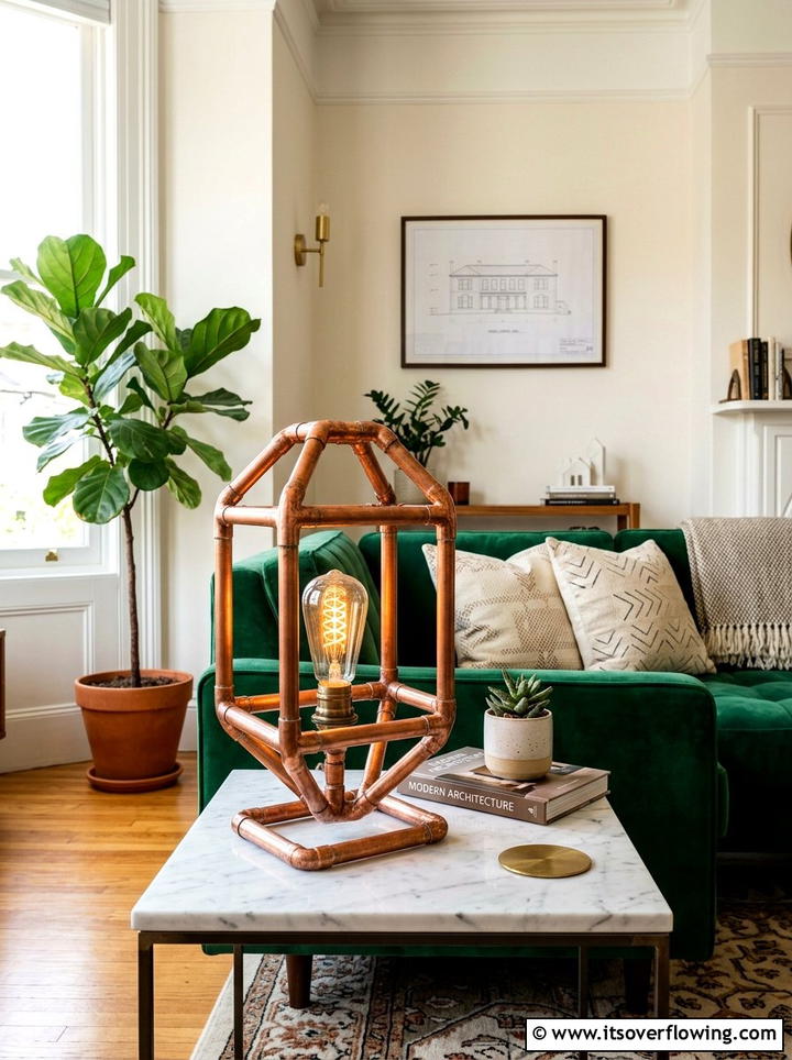 Copper Pipe Lantern - 25 reusing old things ideas for lantern decor