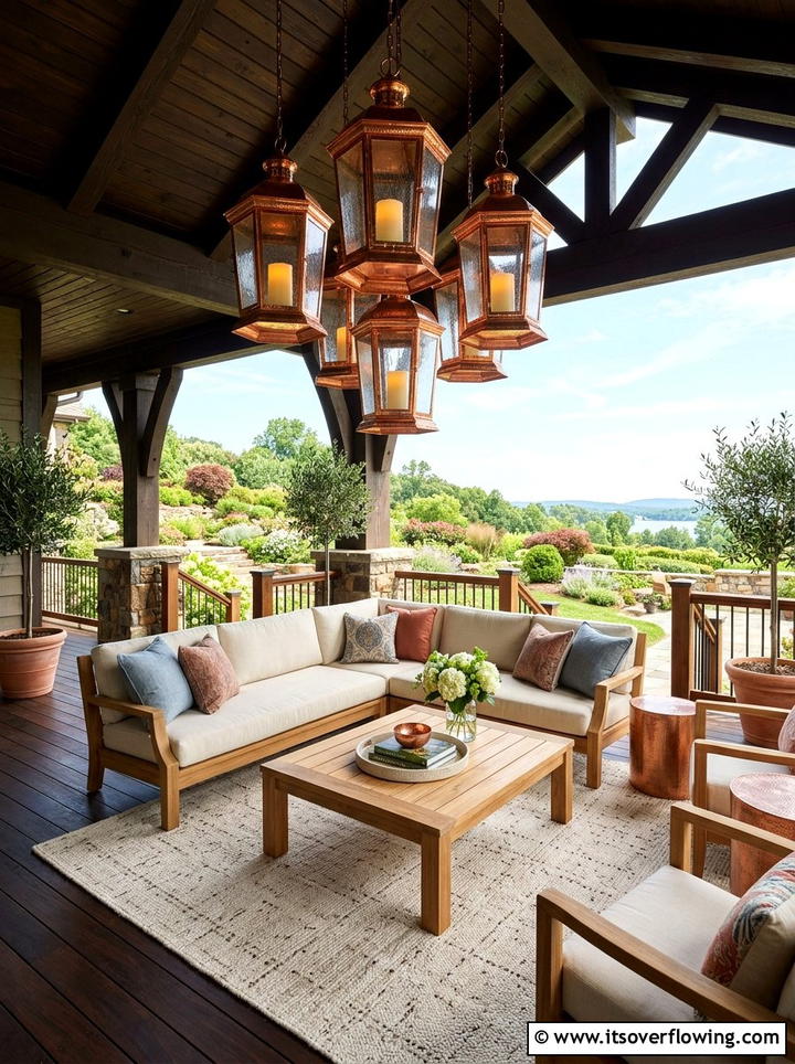 Copper Porch Lanterns - 25 front porch decor ideas with lantern clusters