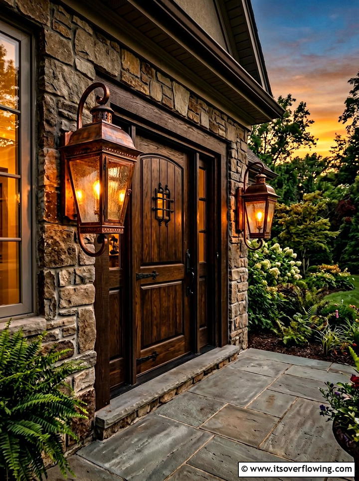 Copper Porch Light Fixtures - 25 front porch ideas with metal decor