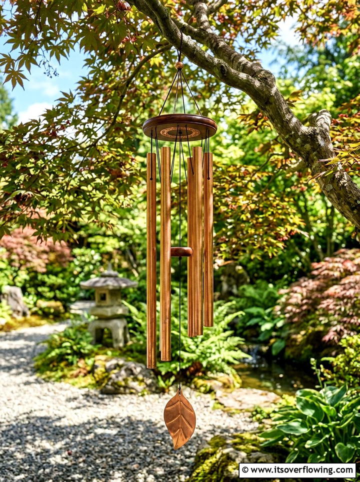 Copper Wind Chime - 25 garden decor ideas with spring decor