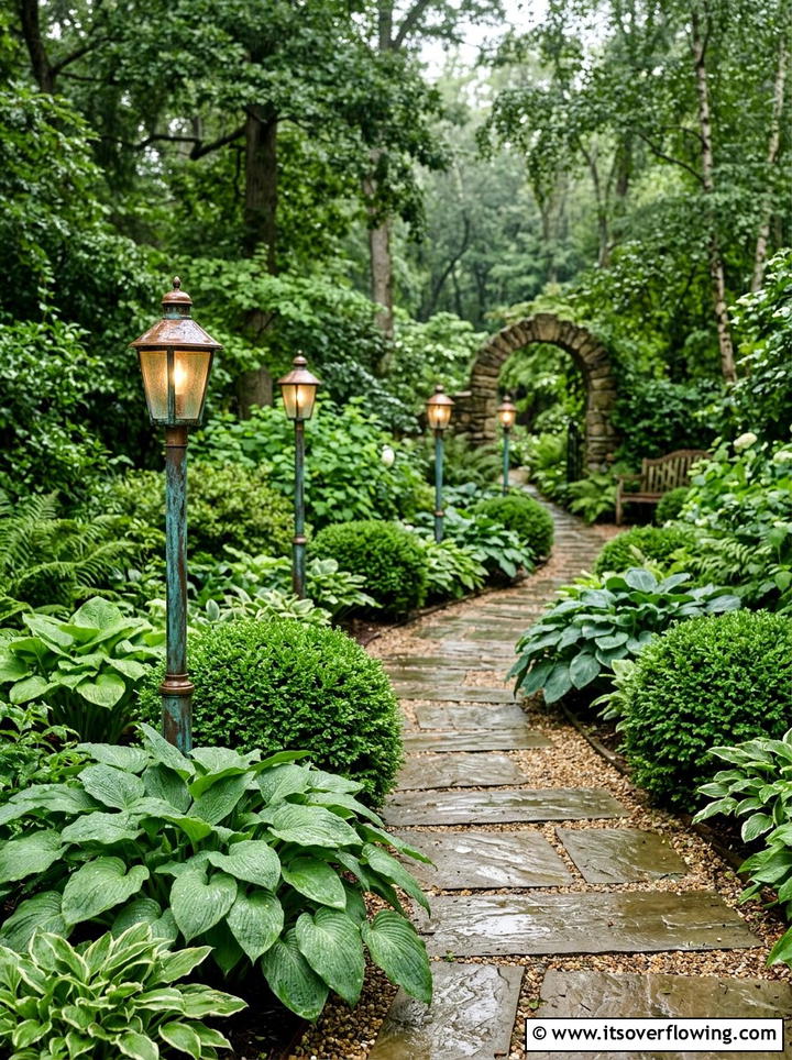 Copper garden lighting - 25 garden ideas with pathway lights