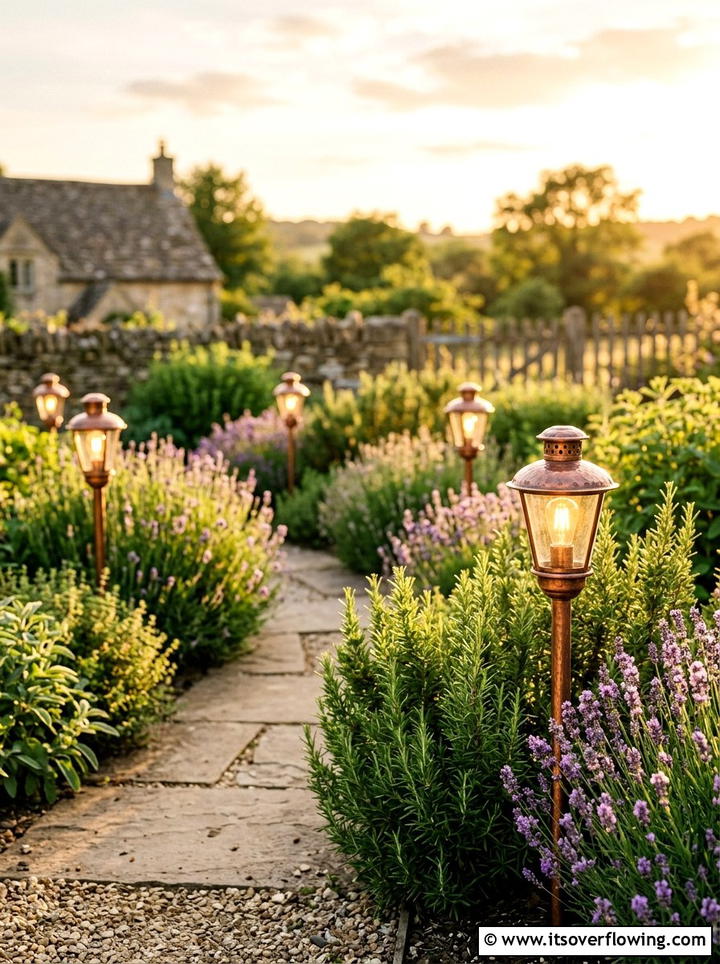 Copper garden stake light - 25 garden decor ideas with lights