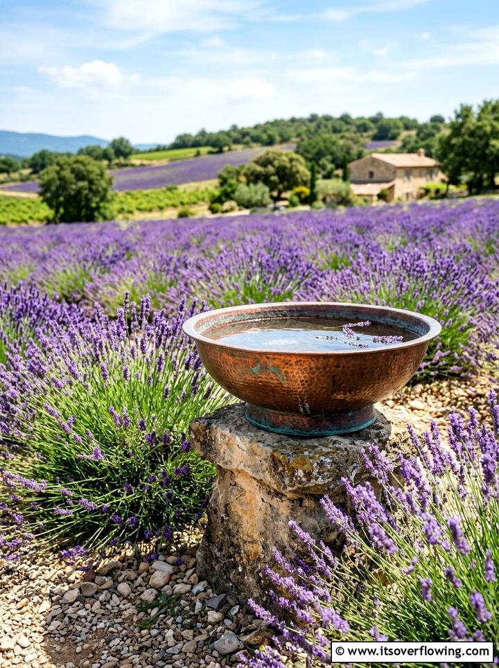 Copper garden water bowl - 25 backyard decorating ideas with water bowls