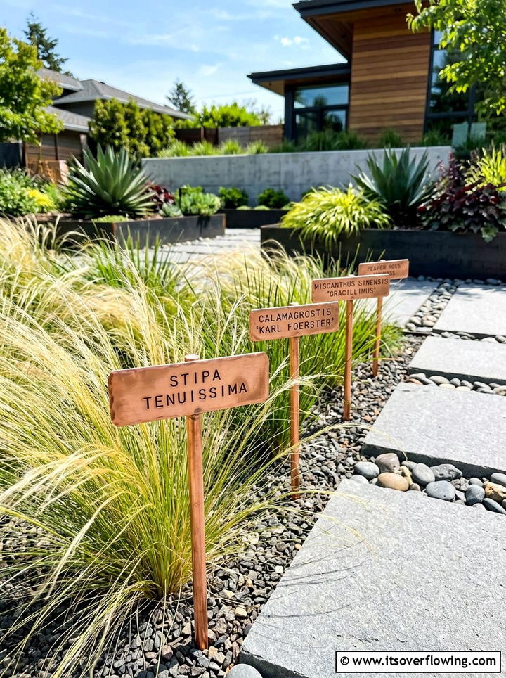 Copper pipe labels - 25 recycled garden ideas with plant labels