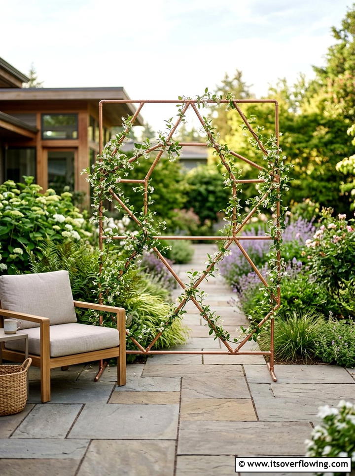 Copper pipe plant trellis - 25 garden design ideas with vertical gardens