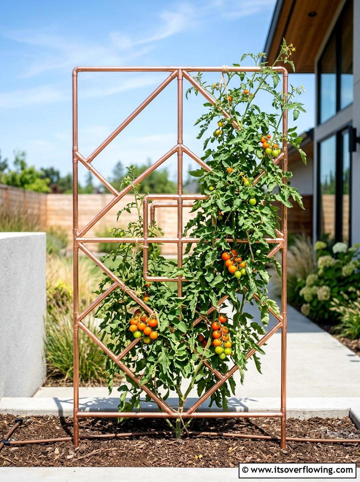 Copper pipe - 25 reusing old things ideas for trellis