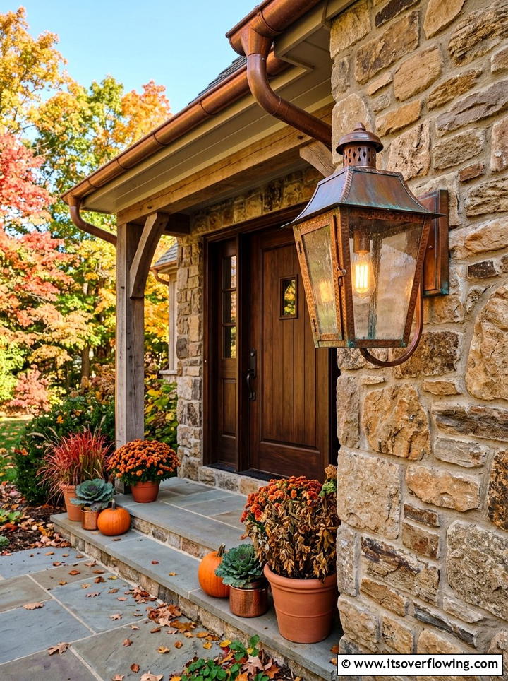 Copper wall lantern - 25 front porch ideas with sconces