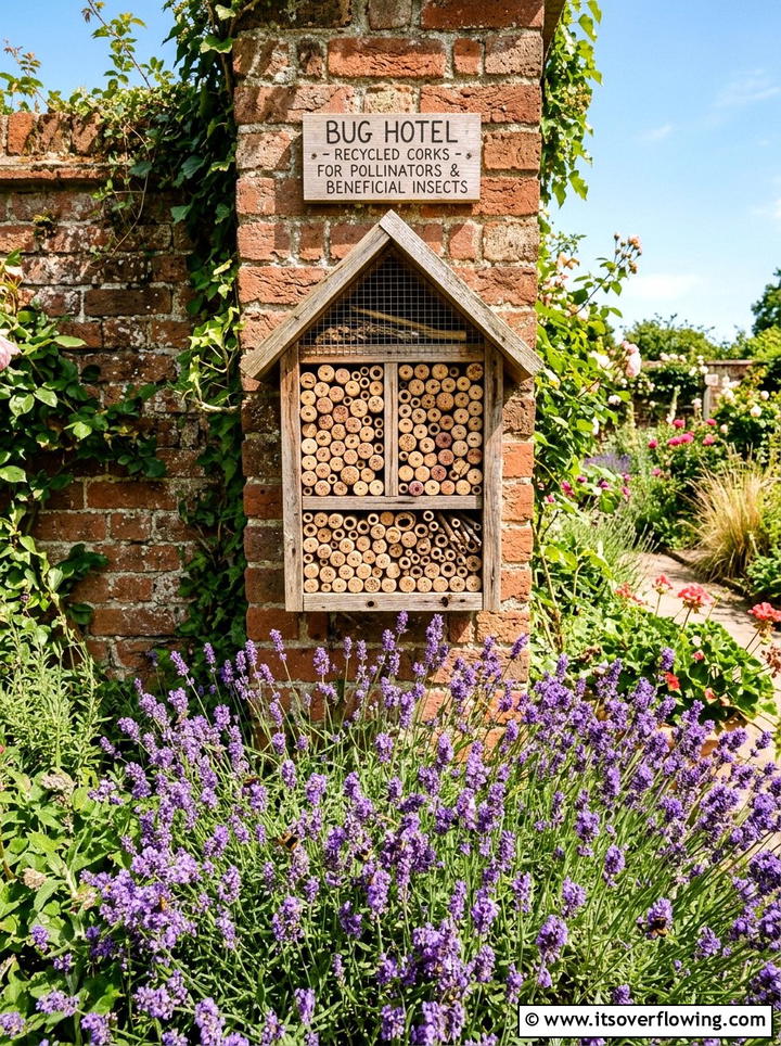 Cork bug hotel - 25 recycled garden ideas with wine corks